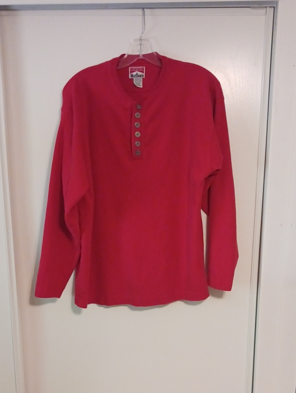 Vintage Marlboro Thermal Red Medium Long-Sleeve Henley Shirt